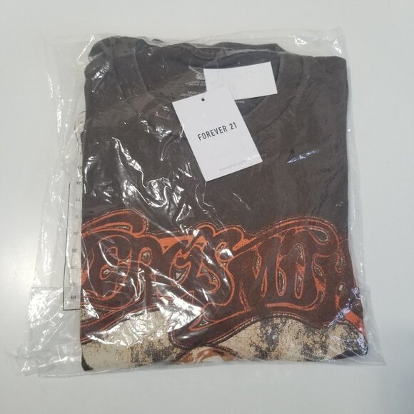 NWT FORVER 21 Aerosmith Oversized Graphic Tee Size M/L Color Brown - Picture 7 of 10